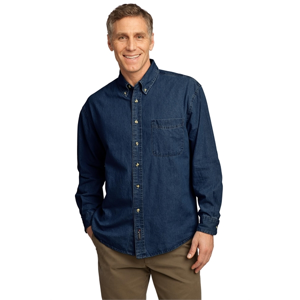 Port & Company® Long Sleeve Value Denim Shirt | Sonic Promos ...